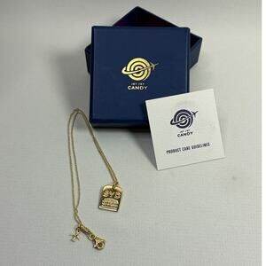 Jet Set Candy Sydney SYD Luggage Tag Charm and Chain Gold Vermeil on 925